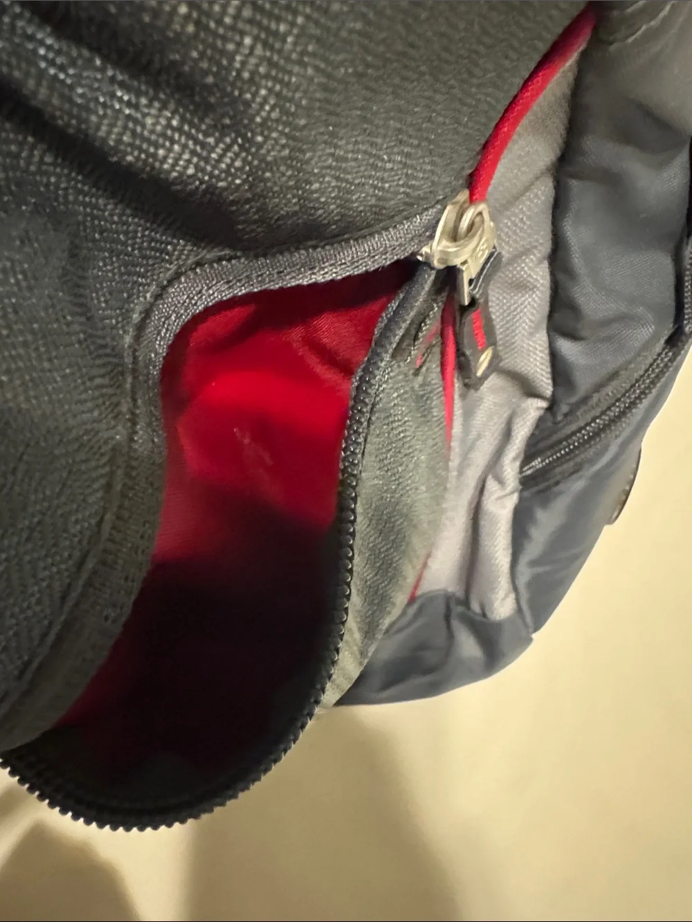 SwissGear Gray and Red Men’s Backpack with Multiple Compartments